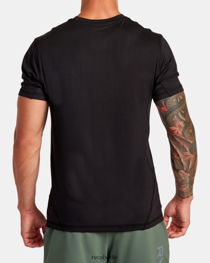 RVCA Vent VA Sport Badge technisches Trainings-T-Shirt BF4L8X290 Kleidung Schwarz Männer