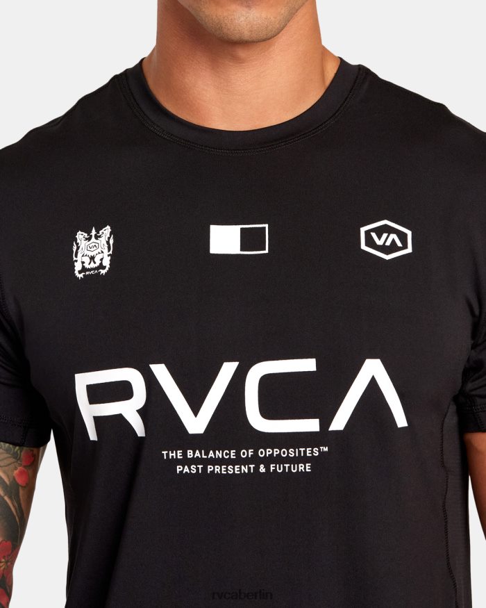 RVCA Vent VA Sport Badge technisches Trainings-T-Shirt BF4L8X290 Kleidung Schwarz Männer