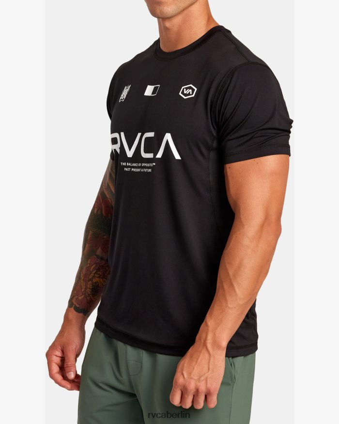 RVCA Vent VA Sport Badge technisches Trainings-T-Shirt BF4L8X290 Kleidung Schwarz Männer