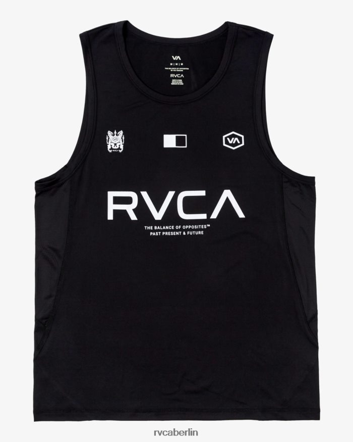 RVCA Vent VA Sport Badge technisches Trainingstank BF4L8X304 Kleidung Schwarz Männer