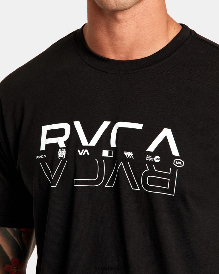 RVCA doppelt geteiltes T-Shirt BF4L8X289 Kleidung Schwarz Männer