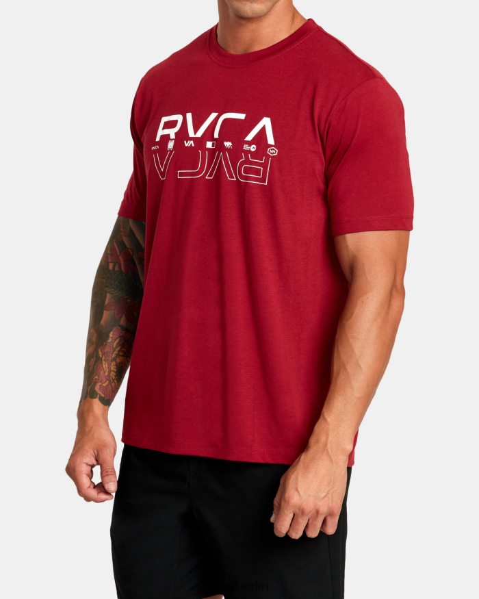RVCA doppelt geteiltes T-Shirt BF4L8X299 Kleidung Kardinal Männer