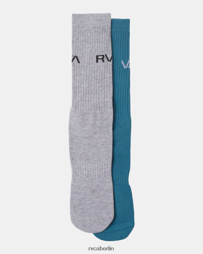 RVCA 2er-Pack Basic-Crew-Socken mit Logo BF4L8X660 Zubehör Blau unisex