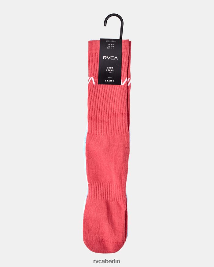 RVCA 2er-Pack Basic-Crew-Socken mit Logo BF4L8X703 Zubehör Rosa unisex