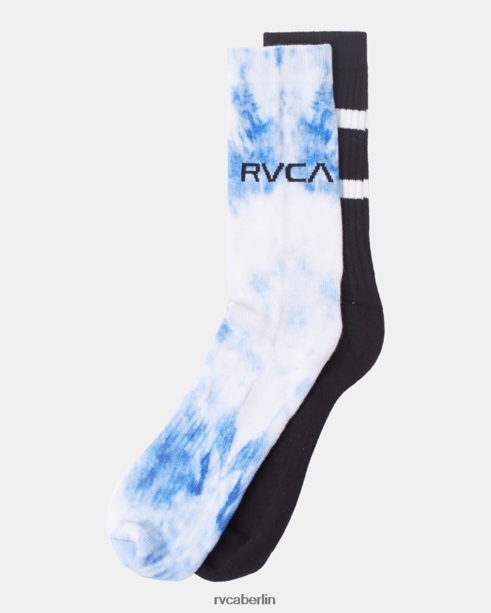 RVCA 2er-Pack Crew-Socken mit Batikmuster BF4L8X729 Zubehör Blau unisex
