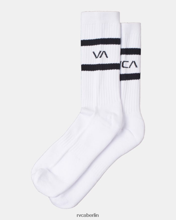 RVCA 2er-Pack gestreifte Crew-Socken BF4L8X655 Zubehör Weiß unisex