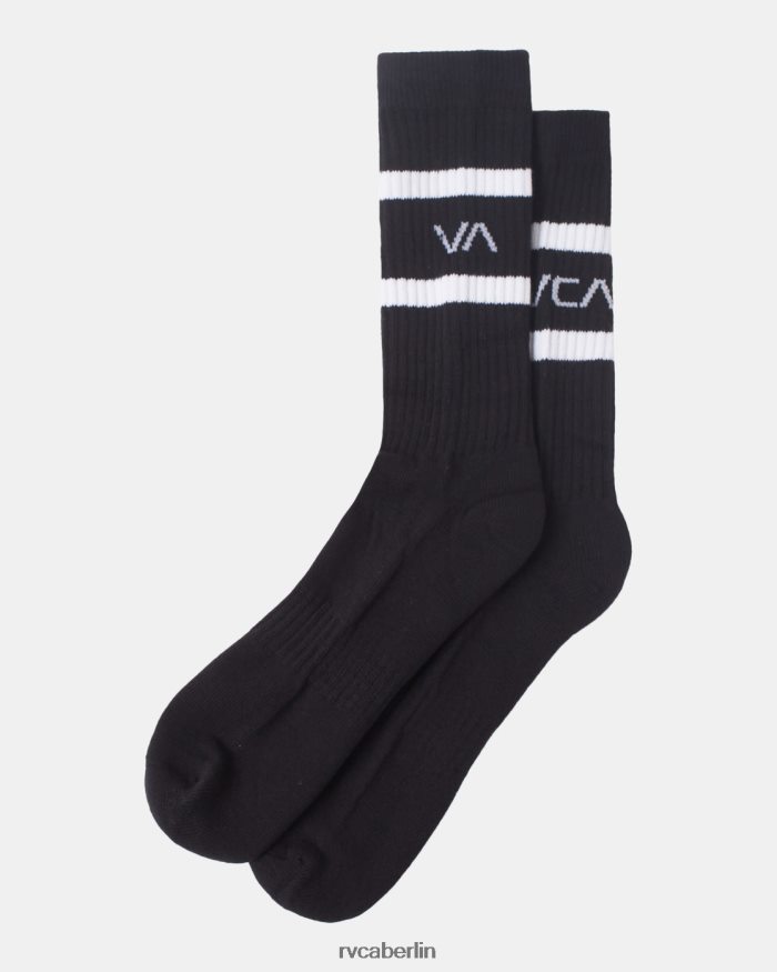 RVCA 2er-Pack gestreifte Crew-Socken BF4L8X674 Zubehör Schwarz unisex