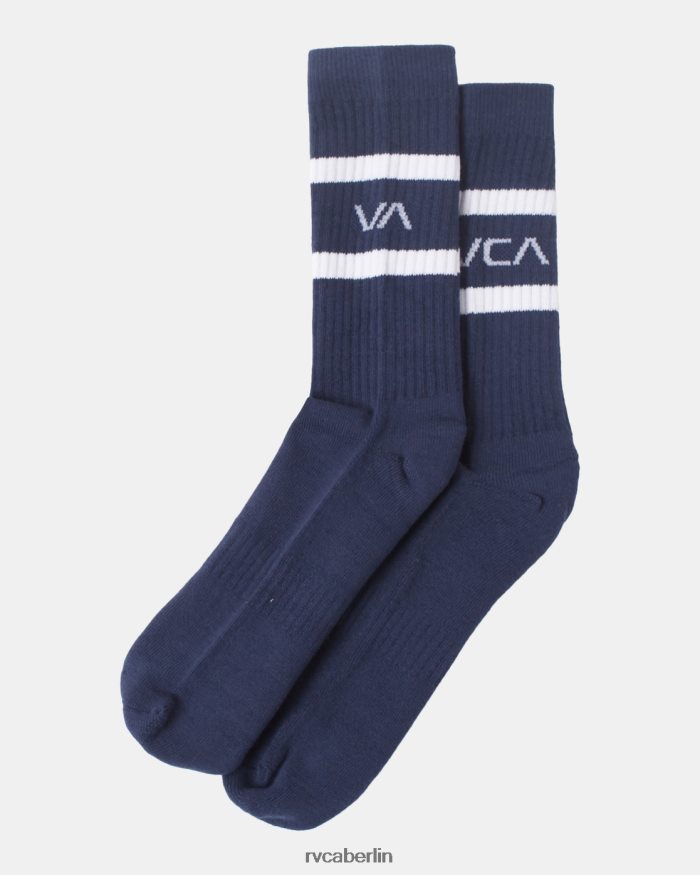 RVCA 2er-Pack gestreifte Crew-Socken BF4L8X698 Zubehör Denim unisex