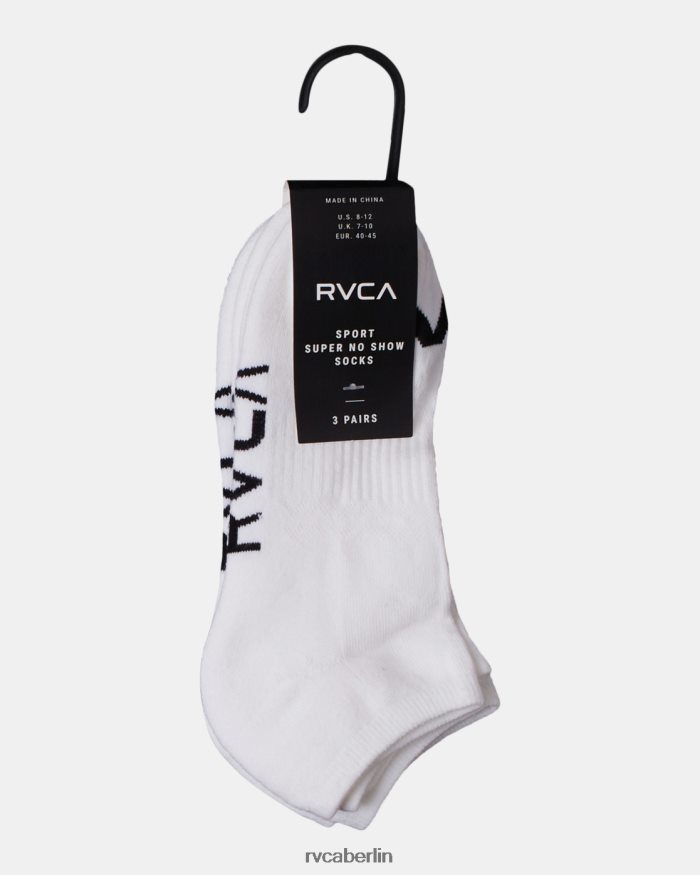 RVCA 3er-Pack Super-No-Show-Socken mit Sportlogo BF4L8X666 Zubehör Weiß unisex