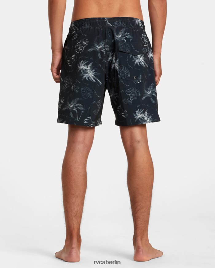 RVCA Va Pigment Boardshorts mit elastischem Bund 17 BF4L8X24 Böden Schwarz unisex