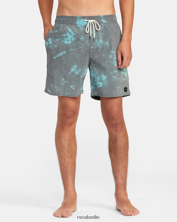 RVCA manische Boardshorts mit elastischem Bund 17 BF4L8X638 Böden schwarzgrüner Krawattenfarbstoff unisex