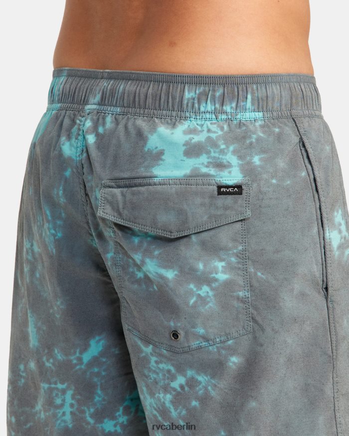 RVCA manische Boardshorts mit elastischem Bund 17 BF4L8X638 Böden schwarzgrüner Krawattenfarbstoff unisex