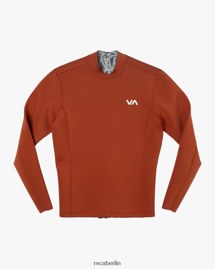 RVCA 2 mm Balance-Neoprenanzugjacke mit Reißverschluss hinten BF4L8X614 Kleidung rustikales Rot unisex