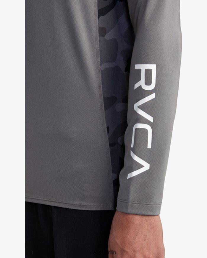 RVCA Island Hex Langarm-Rashguard BF4L8X609 Kleidung Holzkohle unisex