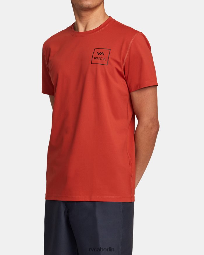 RVCA Kurzarm-Rashguard BF4L8X350 Kleidung Zinnober unisex