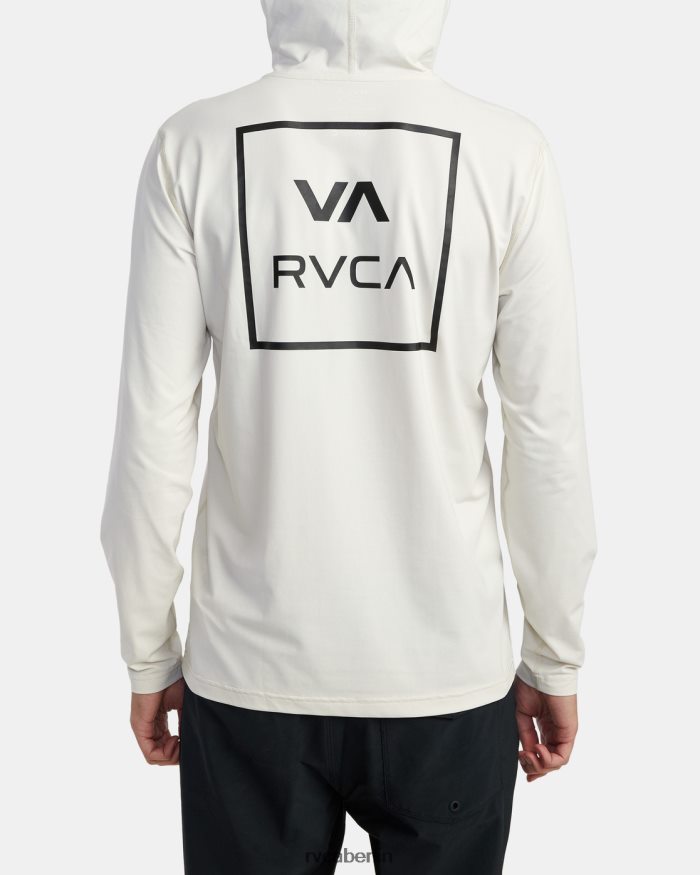 RVCA Langarm-Rashguard-Hoodie BF4L8X595 Kleidung Silberbleiche unisex