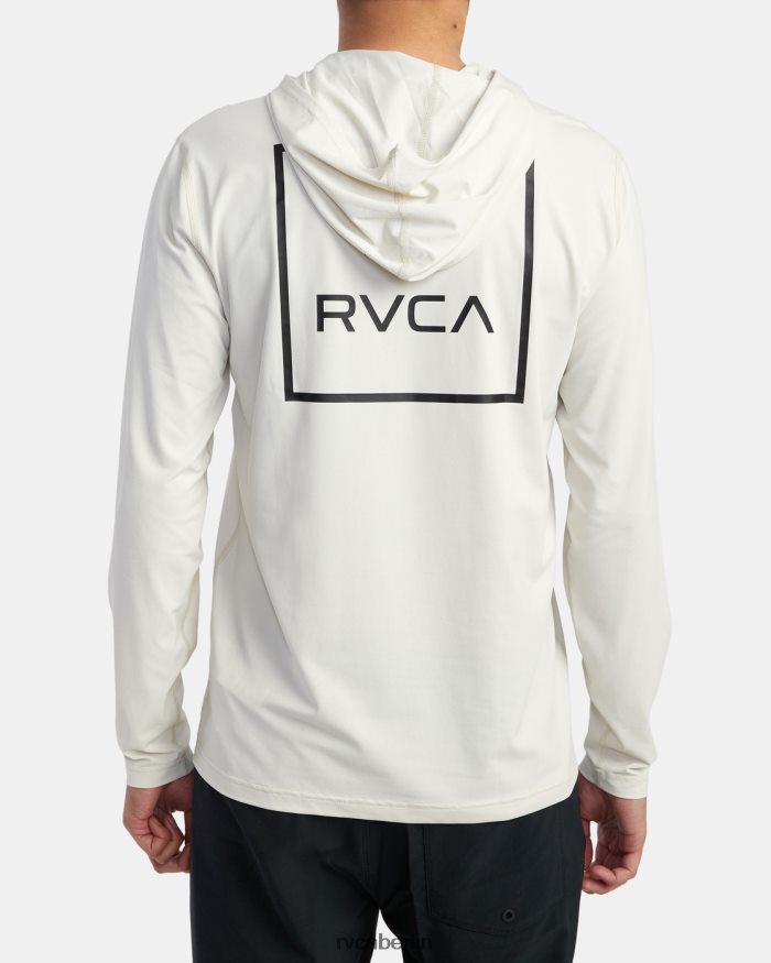 RVCA Langarm-Rashguard-Hoodie BF4L8X595 Kleidung Silberbleiche unisex