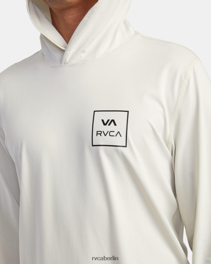 RVCA Langarm-Rashguard-Hoodie BF4L8X595 Kleidung Silberbleiche unisex