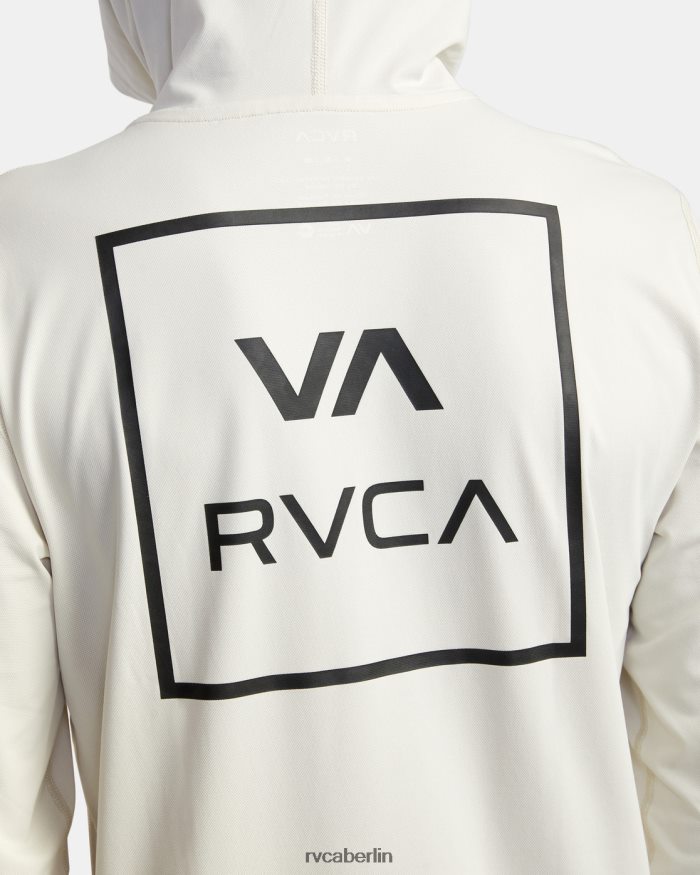 RVCA Langarm-Rashguard-Hoodie BF4L8X595 Kleidung Silberbleiche unisex