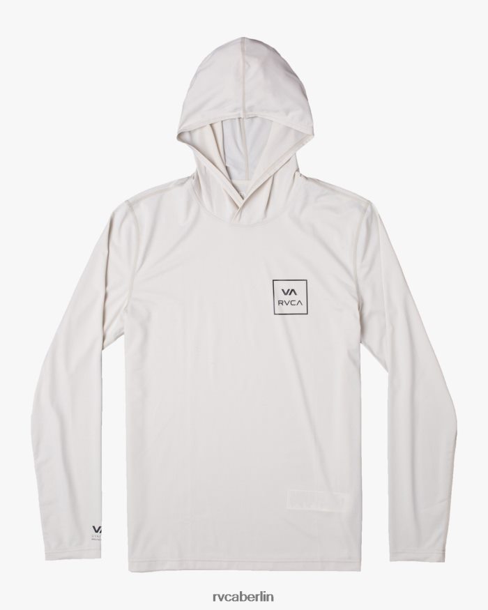 RVCA Langarm-Rashguard-Hoodie BF4L8X595 Kleidung Silberbleiche unisex