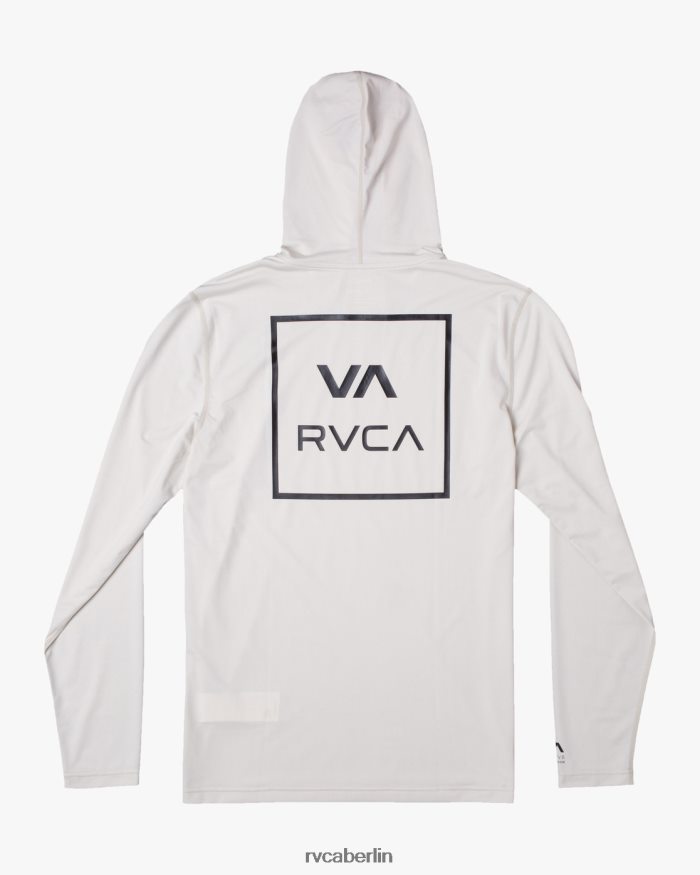 RVCA Langarm-Rashguard-Hoodie BF4L8X595 Kleidung Silberbleiche unisex