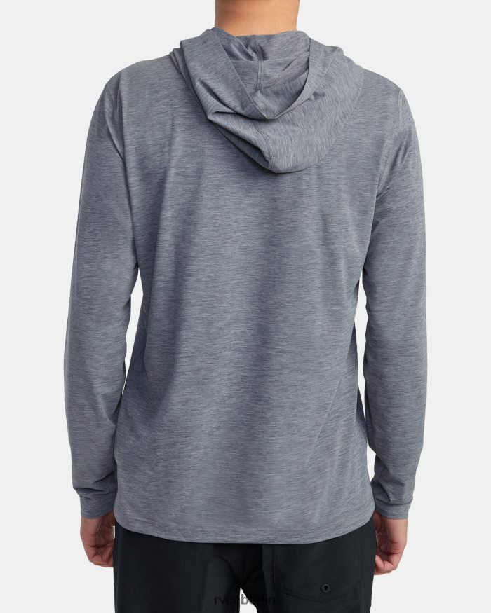 RVCA Noyle Langarm-Rashguard-Hoodie BF4L8X619 Kleidung grau meliert unisex