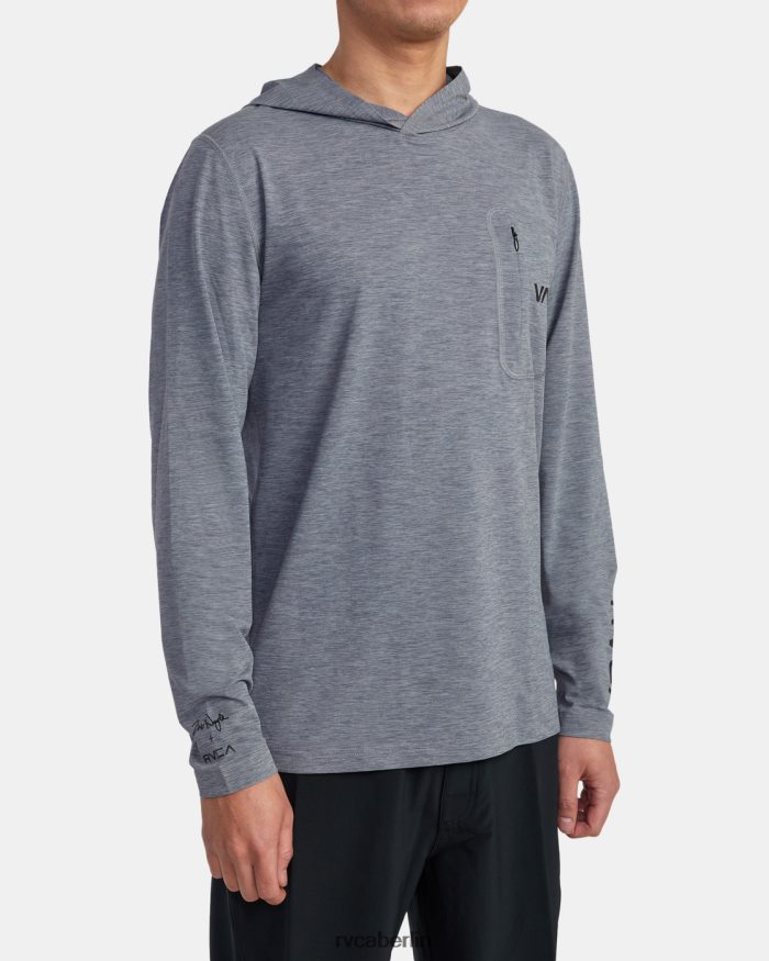 RVCA Noyle Langarm-Rashguard-Hoodie BF4L8X619 Kleidung grau meliert unisex