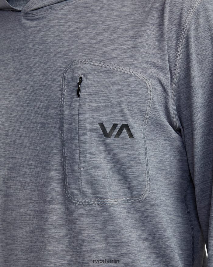 RVCA Noyle Langarm-Rashguard-Hoodie BF4L8X619 Kleidung grau meliert unisex