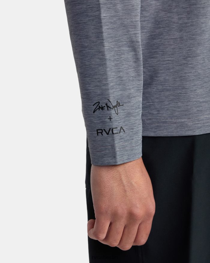 RVCA Noyle Langarm-Rashguard-Hoodie BF4L8X619 Kleidung grau meliert unisex