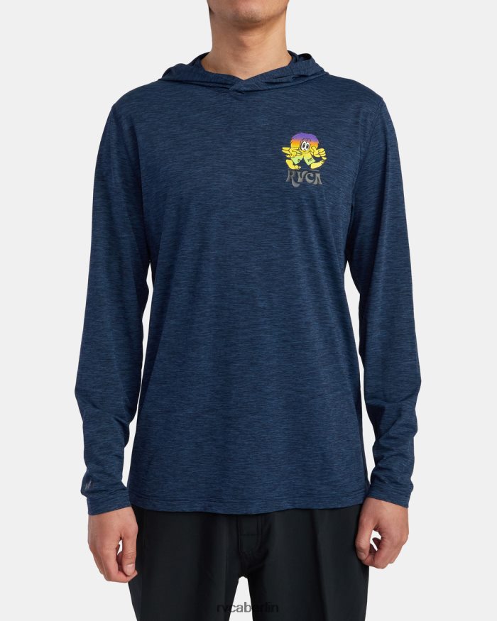RVCA Rashguard-Hoodie mit Surf-Print BF4L8X590 Kleidung Marineblau unisex