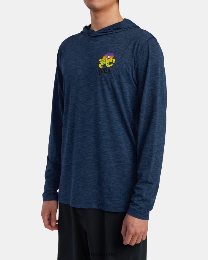 RVCA Rashguard-Hoodie mit Surf-Print BF4L8X590 Kleidung Marineblau unisex