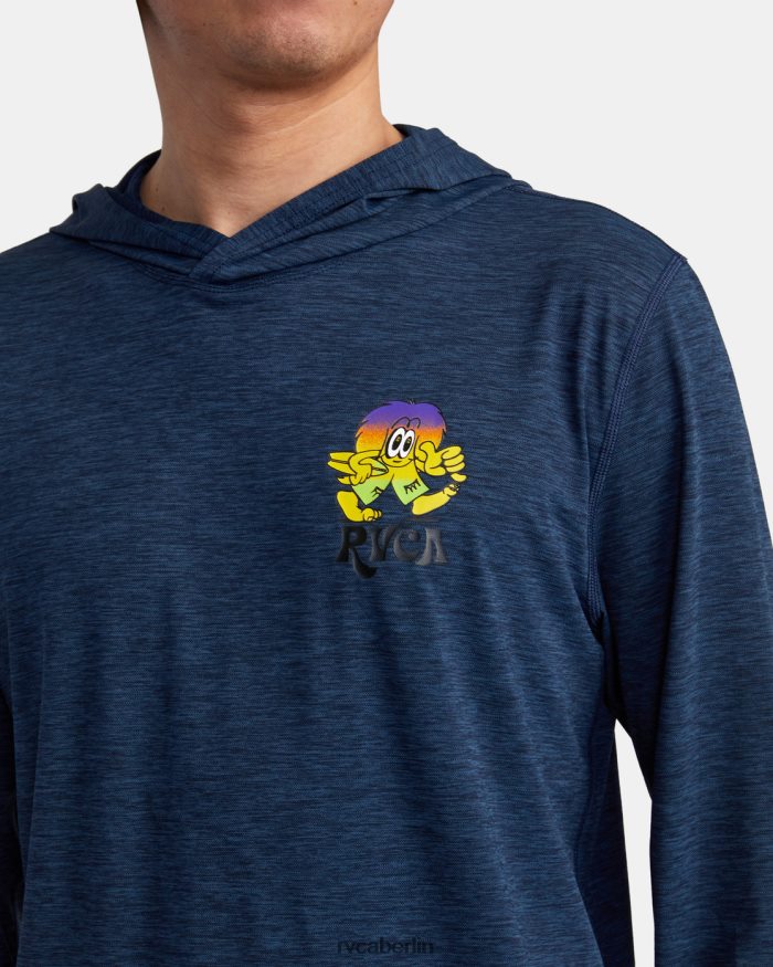 RVCA Rashguard-Hoodie mit Surf-Print BF4L8X590 Kleidung Marineblau unisex