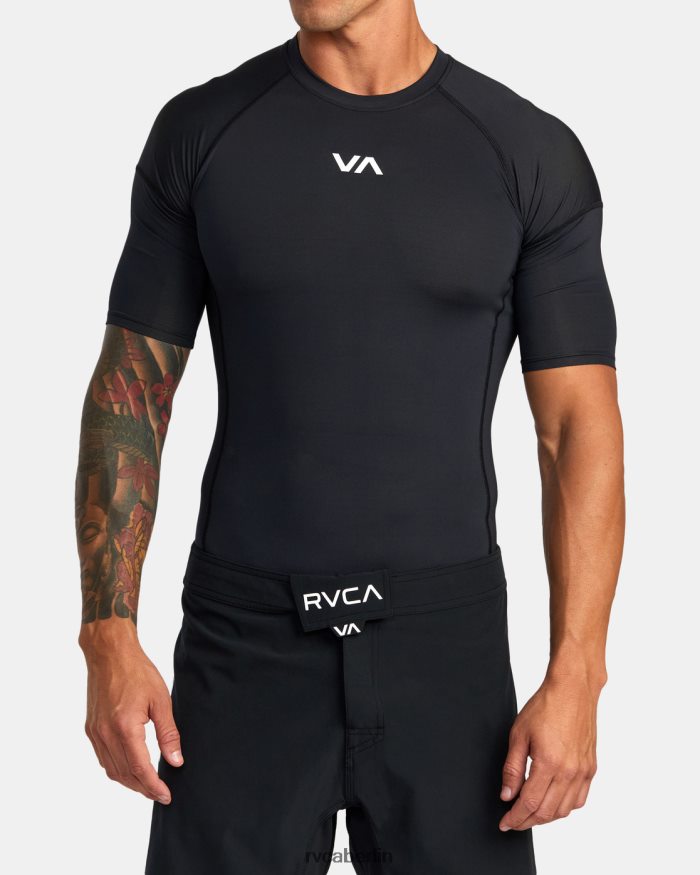 RVCA Va Sport Kurzarm-Rashguard BF4L8X909 Kleidung Schwarz unisex