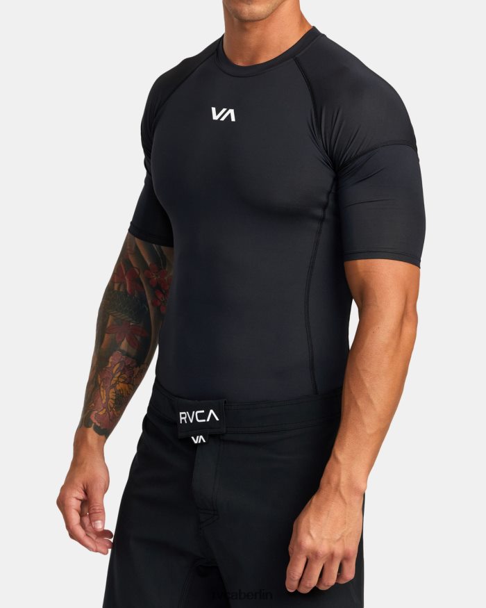 RVCA Va Sport Kurzarm-Rashguard BF4L8X909 Kleidung Schwarz unisex