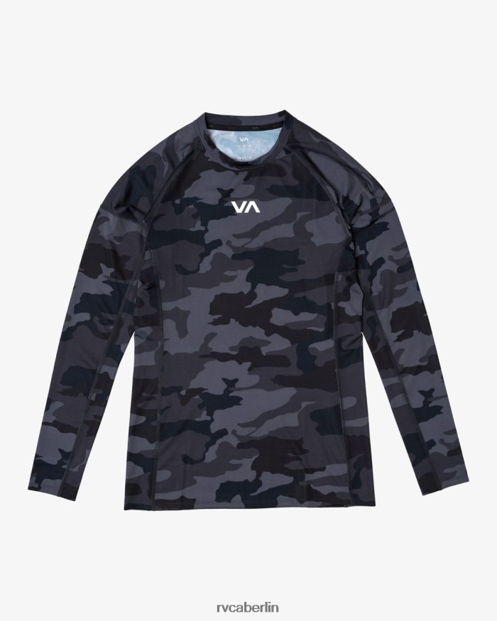 RVCA Va Sport Langarm-Rashguard BF4L8X823 Kleidung schwarzes Tarnmuster unisex